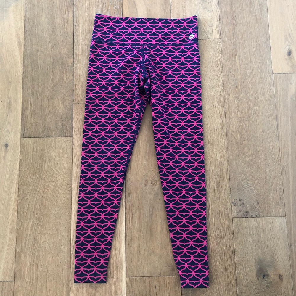 Vineyard Vines Hot Pink and Navy Blue Leggings - Size XS